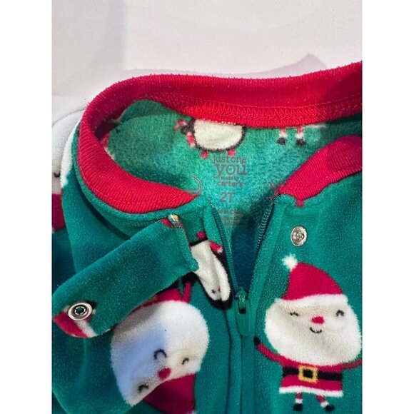 Carters Just One You Fleece Santa Clause Christmas Footed Pajamas Size 2 Toddler - Picture 14 of 16